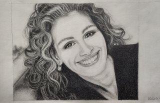 Julia Roberts grafit portréja A/4